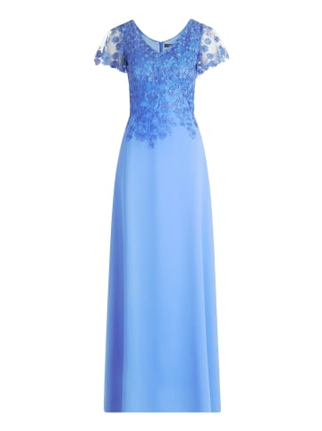 Abendkleid mit Stickerei in Paris Blue