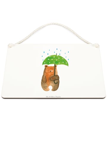 Wandtafel Bär Regenschirm ohne Spruch in Transparent