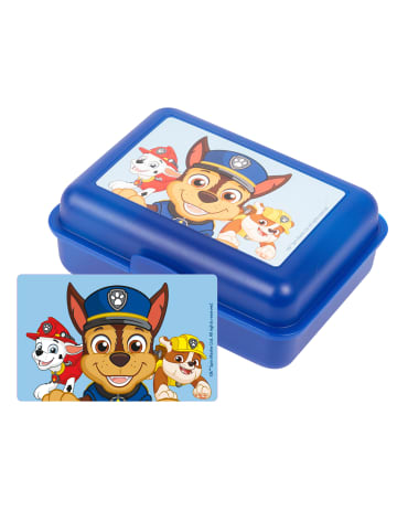 Paw Patrol Brotdose mit Trennwand - Chase, Marshall und Rubble in blau