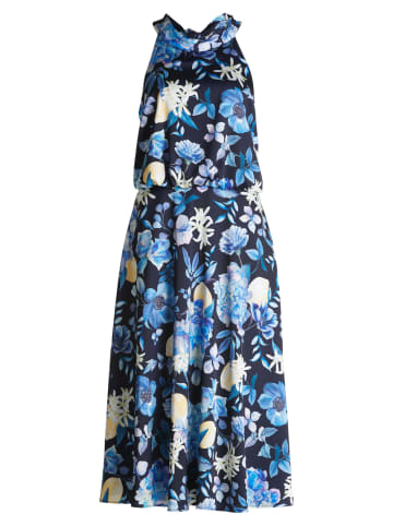Cocktailkleid mit Stehkragen in Dunkelblau/Blau