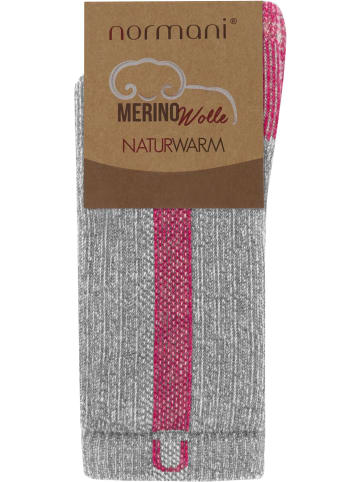 2 Paar Merino Wander- und Arbeitssocken Nowra in Grau/Pink