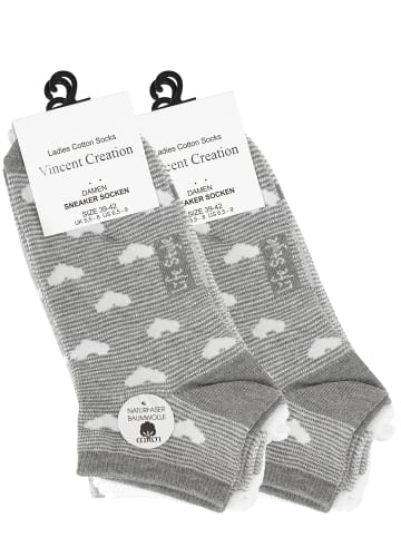Sneaker Socken 8 Paar, mit Herzmotiv in Grau