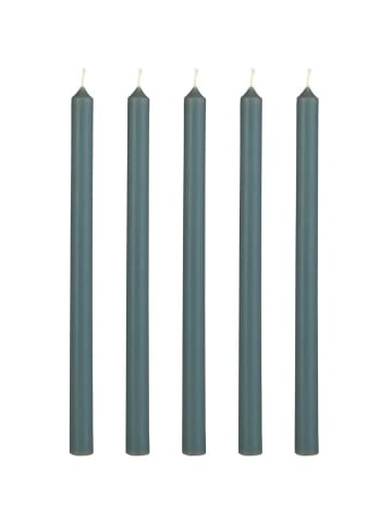 DÜNNE Kerze AQUA HAZE Petrol Ø 1,3 cm Länge 20 cm 5er Set