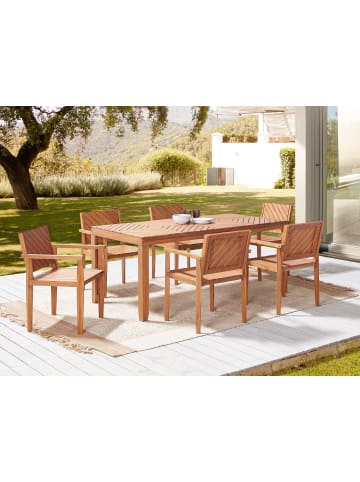 7-tlg Gartentisch Set BARATTI in Braun