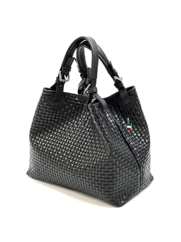 Florence Handtasche, Umhängetasche Leder schwarz ca. 31cm