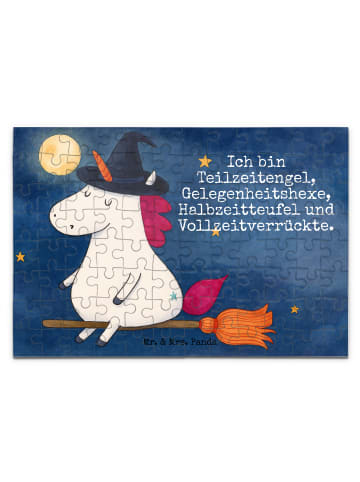 Puzzle Einhorn Hexe Design mit Spruch in Weiß