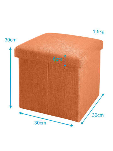 Faltbarer Sitzhocker 30x30x30 cm in MANDARINEN ORANGE