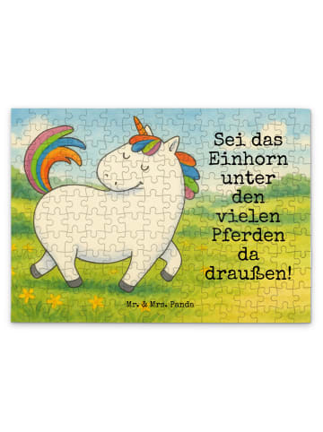 Puzzle Einhorn Stolzieren Design mit Spruch in Weiß