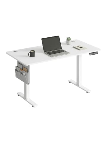Schreibtisch Balok in Wolkenweiß - (B)60 x (H)(72-120) x (T)140 cm