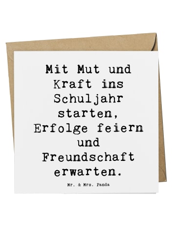 Grußkarte Spruch Mutiger Schulanfang mit Spruch in Weiß