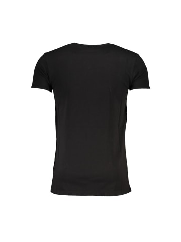 Schwarz Baumwolle Herren T-Shirt