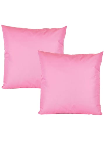 2er Set Outdoor Kissenhülle 60x60cm Uni in Rosa