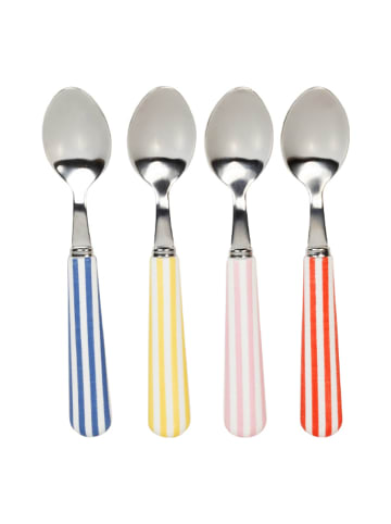 4er-Set Teelöffel La Plage Streifen in Bunt - 14cm