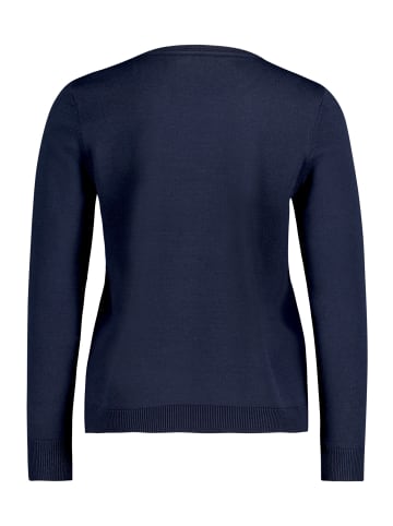 Basic-Strickpullover mit Rundhalsausschnitt in dunkelblau