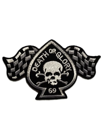 Death Or Glory BikerApplikation Bügelbild inSchwarz