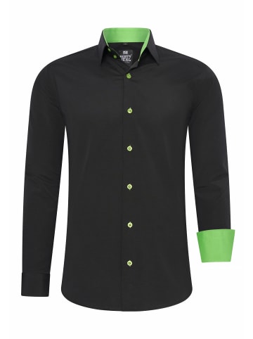 Business Hemd Slim Fit Premium Cotton-Stretch in Schwarz / Grün