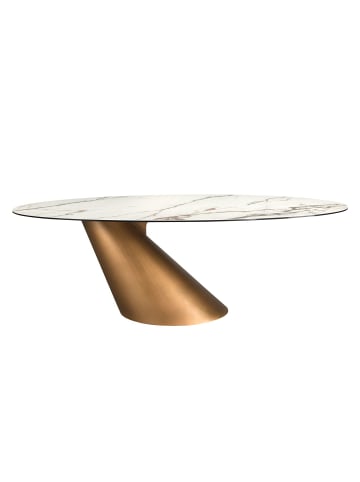 Esstisch 1160 in Weiß/Bronze – (B)240 x (T)120 x (H)76 cm