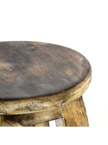 Vintage Hocker geflammt 40cm in Braun