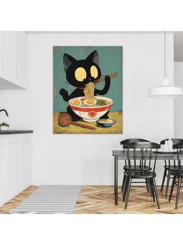 Leinwandbild Katze in Schwarz