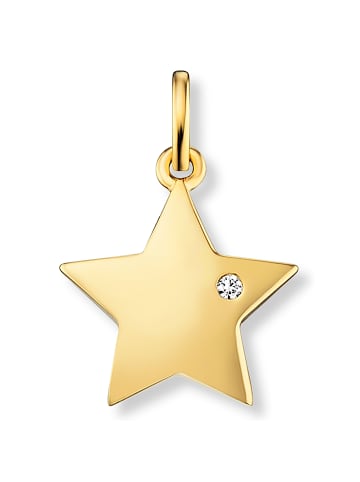 0.01 ct  Brillant Diamant Stern Anhänger aus 585 Gelbgold in gold
