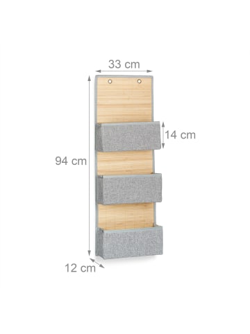 4 x Hängeaufbewahrung in Grau - (B)33 x (H)94 x (T)12 cm