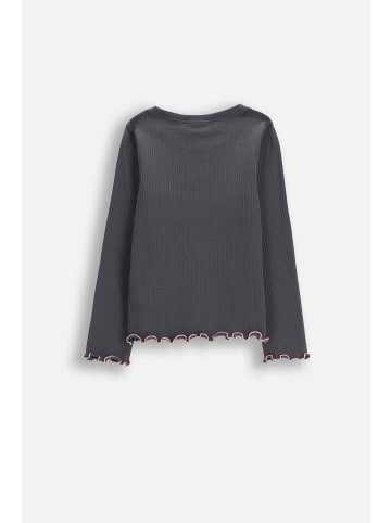 Geripptes Langarmshirt in schwarzgrau