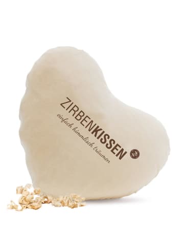 Zirben Kissen Herz Natur 40x40 cm in Beige