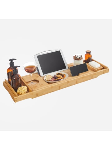 Badewannenablage in Naturfarben - (B)23 x (H)4.5 x (T)(75-109) cm