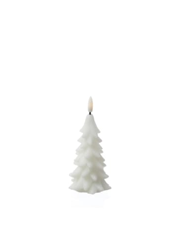 LED Kerze Tannenbaum Weihnachtsbaum Echtwachs H: 16cm in weiß