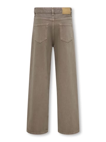 Jeans mit weitem Bein in Light Brown Denim