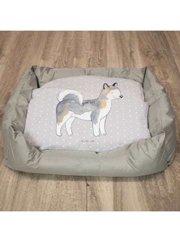 Hundekorb Siberian Husky Lebensretter ohne Spruch in Grau Pastell
