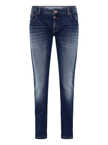 Slim Fit Jeans Normaler Bund Used-Waschung in Blau