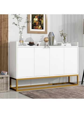 4-türiger griffloser Buffetschrank in Weiß