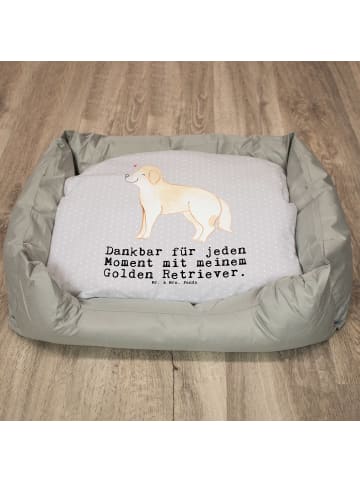 Hundekorb Golden Retriever Moment mit Spruch in Grau Pastell