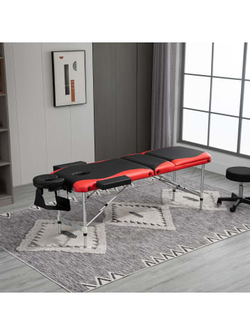 Massageliegen in Schwarz & Rot 215L x 81B x 84H cm