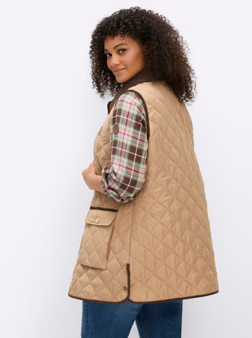 Steppweste in camel-schoko