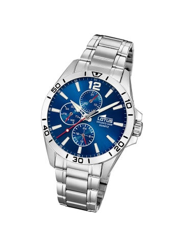 Analog-Armbanduhr Lotus Multifunktion silber groß (ca. 42mm)