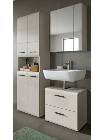 Badmöbel-Set Kaschmir 3-teilig 135 cm, Komplettset mit XL Hochschrank