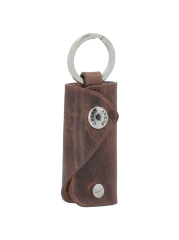 Vintage Schlüsselanhänger Leder 7 cm brown