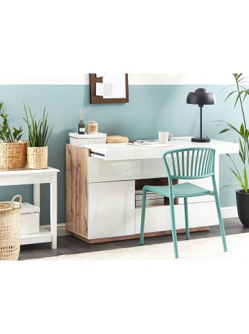 Schreibtisch GORAN in Weiß/Braun - (W) 120 x (H) 77 x (L) 42 cm
