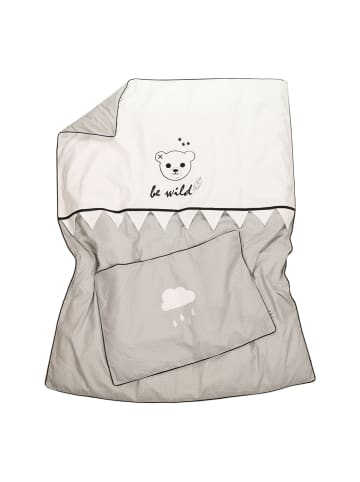 Kinderbettwäsche "BE-WILD" in Grau - (L) 135 x (B) 100cm