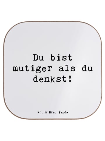 Untersetzer Spruch Alleine schlafen lernen Muti... in Weiß