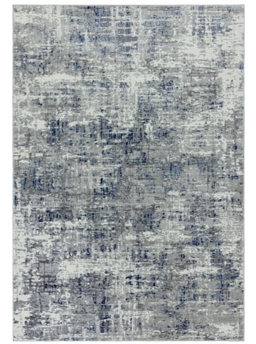 Teppich Velours, Abstrakt, Metallic-Glanz, Wohnzimmer, Robust in Dunkelblau