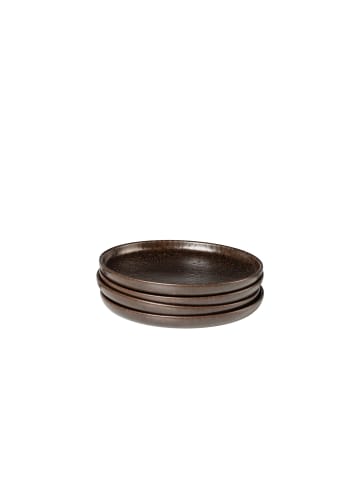 Dessertteller-Set, Steinzeug Glockenklang in Bronze / Braun