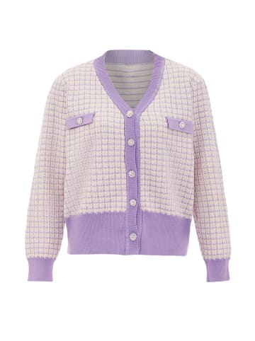 Women Strickjacke in Wollweiss Lavendel