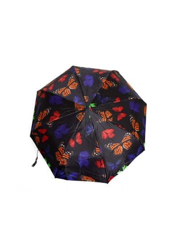 Regenschirm Reise-Taschenschirm mit Teleskopfunktion in Schwarz