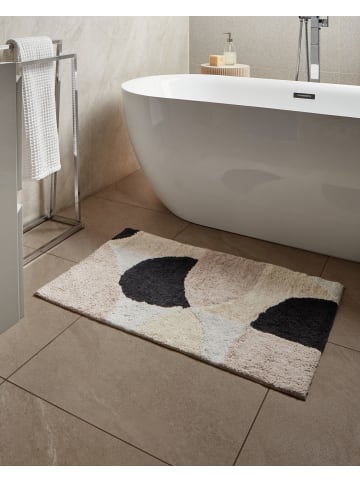 Badematte SANOLI in Beige/Schwarz/Weiß - (W) 60 x (L) 90 cm