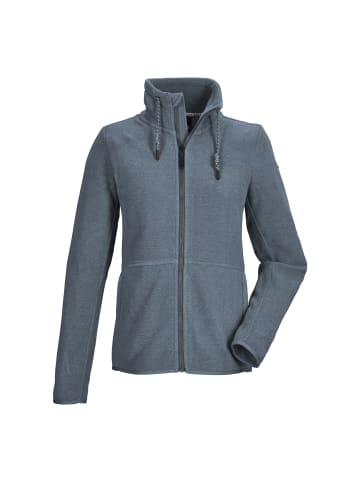Strickfleecejacke mit Stehkragen in Blau306