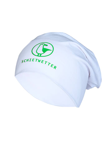Beanie mit Print Möwe in white/neon green