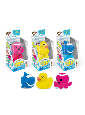 Badekugel mit Gummi-Wassertier 3er Pack Badebombe in mehrfarbig